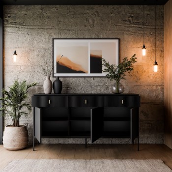 Komoda MIDNIGHT 3D3S z trzema szufladami na stelażu