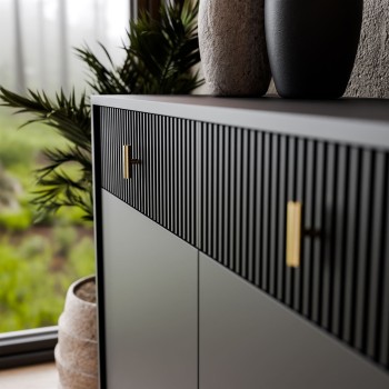 Komoda MIDNIGHT 3D3S z trzema szufladami na stelażu