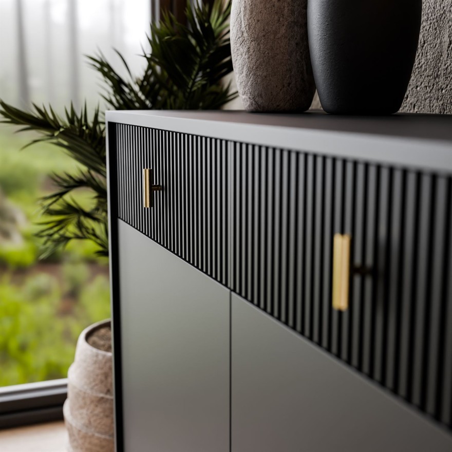 Komoda MIDNIGHT 3D3S z trzema szufladami na stelażu