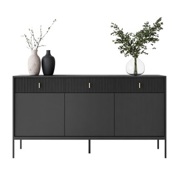 Komoda MIDNIGHT 3D3S z trzema szufladami na stelażu