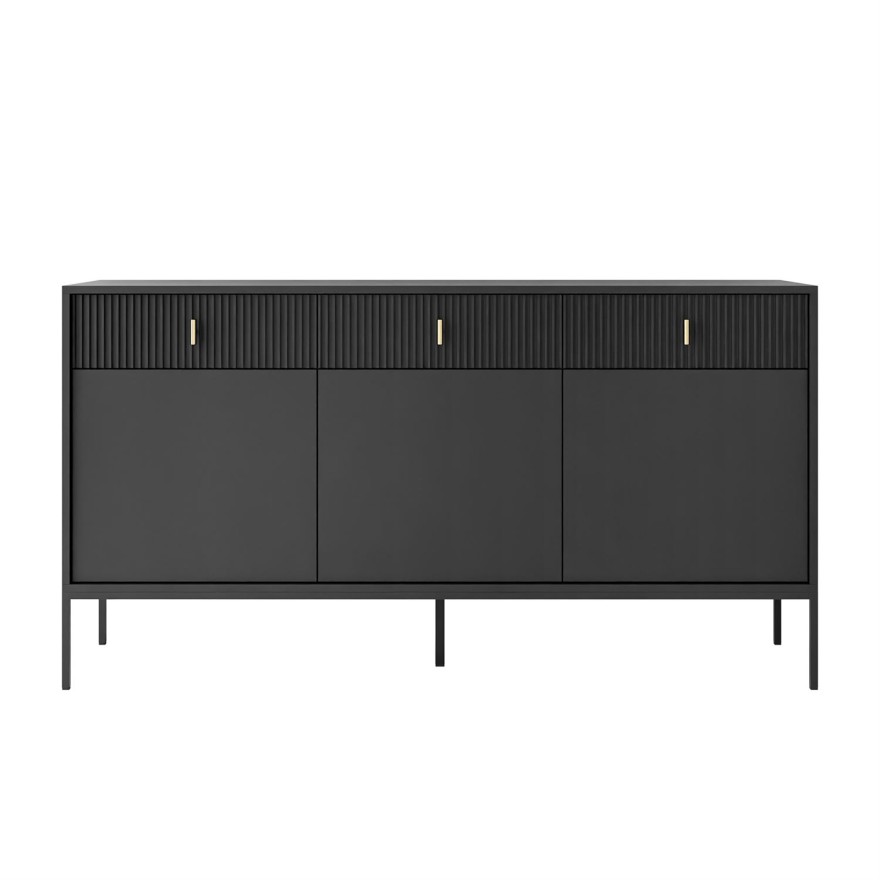 Komoda MIDNIGHT 3D3S z trzema szufladami na stelażu