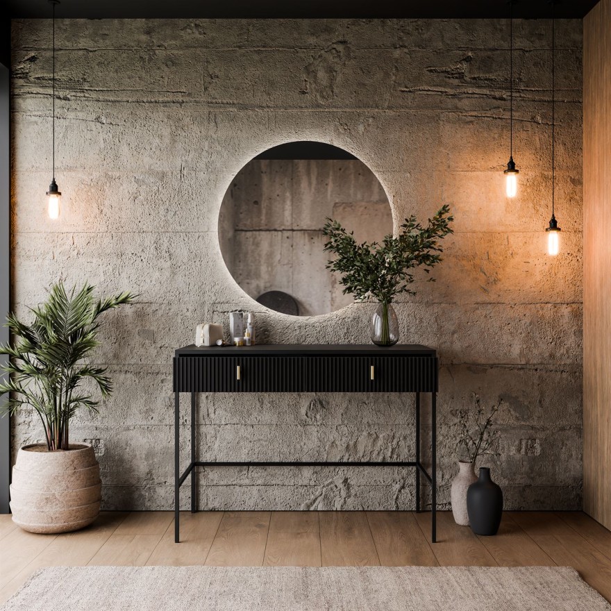 Toaletka MIDNIGHT na stelażu z lustrem i oświetleniem LED