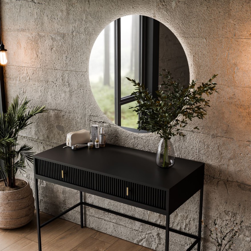 Toaletka MIDNIGHT na stelażu z lustrem i oświetleniem LED