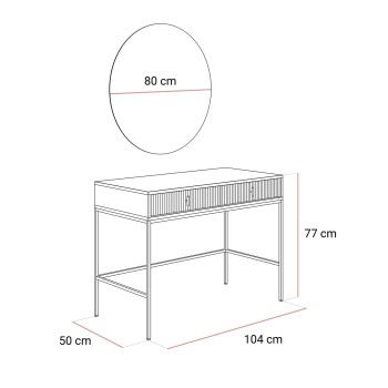 Toaletka MIDNIGHT na stelażu z lustrem i oświetleniem LED