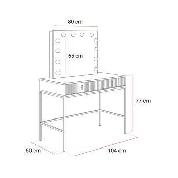 Toaletka MIDNIGHT ELITE z lustrem LED na stelażu