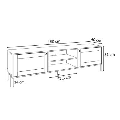 Szafka RTV VIENNA 3D z plecionką wiedeńską