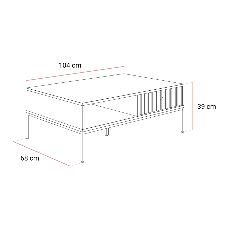 Ława stolik kawowy MIDNIGHT z szufladą na stelażu