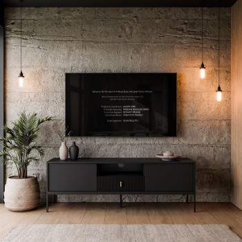 Szafka RTV MIDNIGHT z szufladami na stelażu