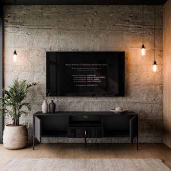 Szafka RTV MIDNIGHT z szufladami na stelażu