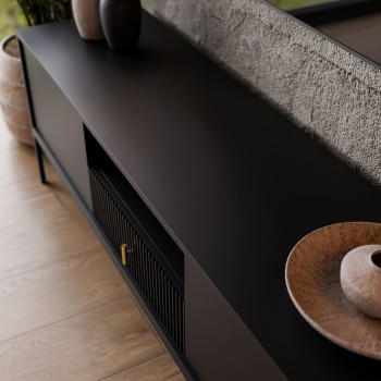 Szafka RTV MIDNIGHT z szufladami na stelażu