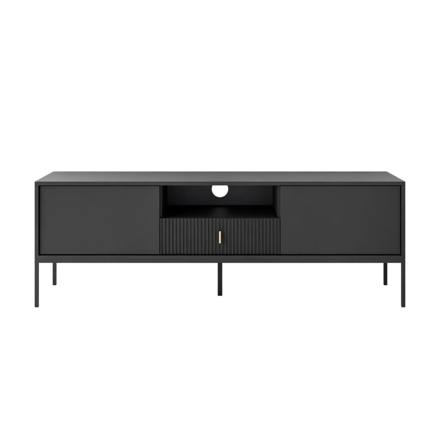 Szafka RTV MIDNIGHT z szufladami na stelażu