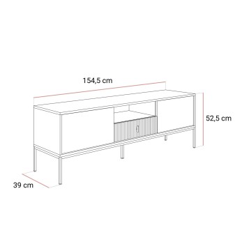 Szafka RTV MIDNIGHT z szufladami na stelażu