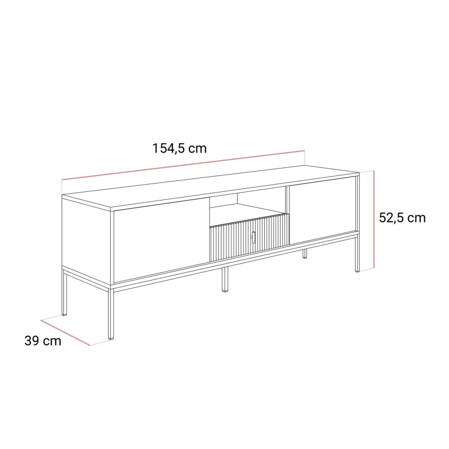 Szafka RTV MIDNIGHT z szufladami na stelażu