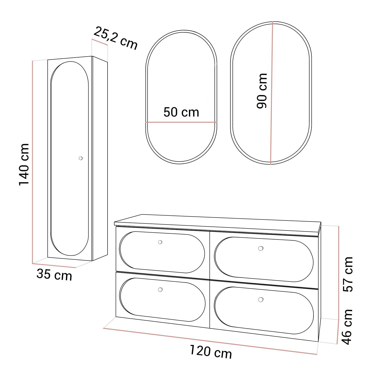 Szafka do łazienki IVORY II