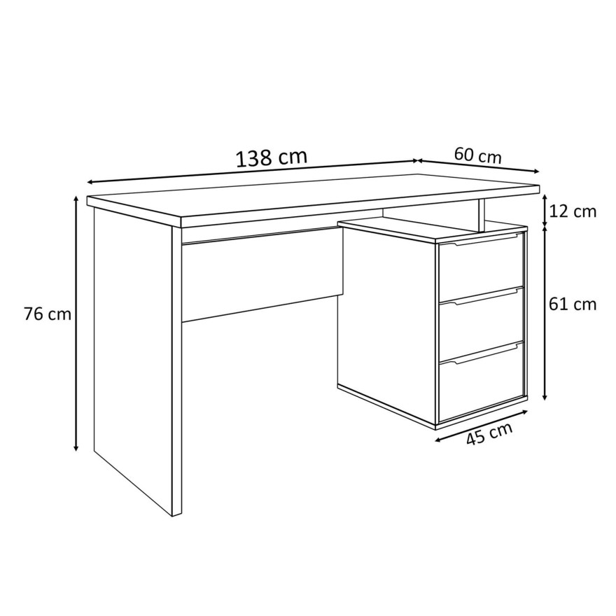 Biurko z szufladami ARTI dąb artisan Biurko z szufladami ARTI dąb artisan