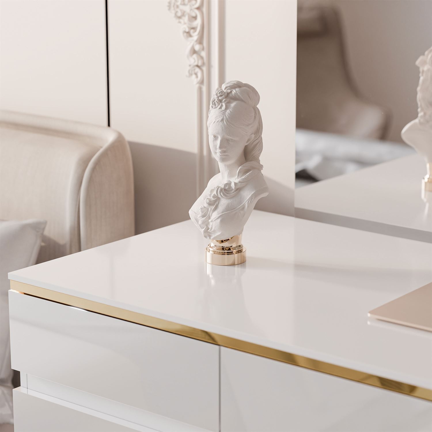 Biurko AURORA GOLD z szufladami