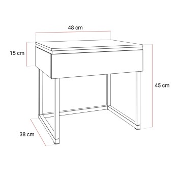 Stolik nocny AURORA SILVER na srebrnym stelażu