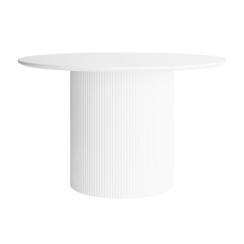 Okrągły stół do jadalni OVI z ryflowaną podstawą