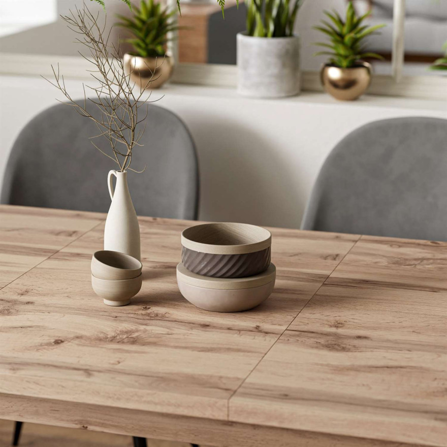 Zestaw ART ze stołem rozkładanym 150-198 i 4 krzesłami