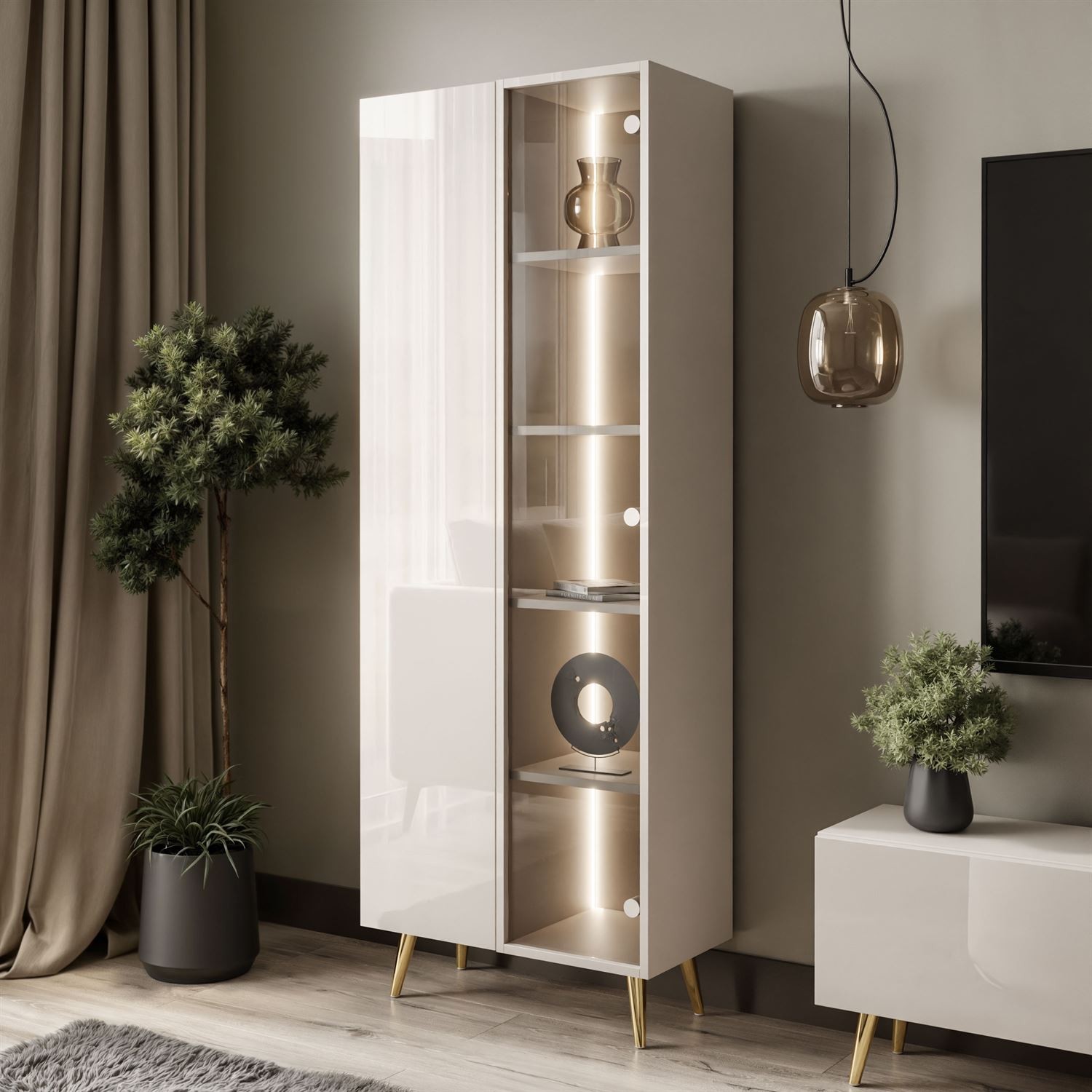 Witryna CARMEN na wysokich nóżkach LED