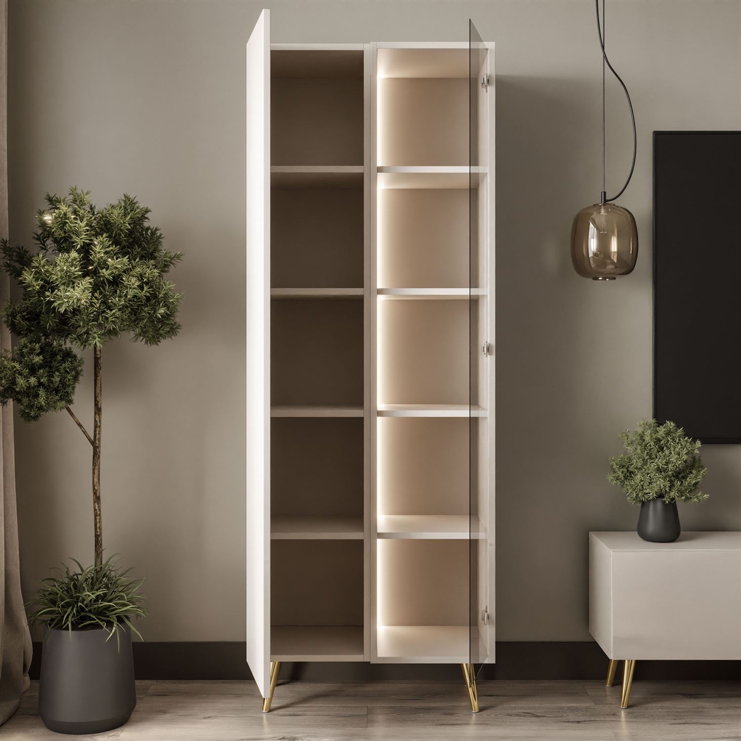 Witryna CARMEN na wysokich nóżkach LED