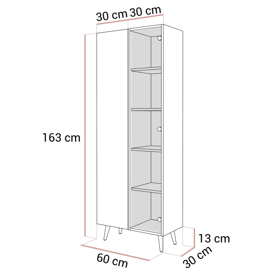 Witryna CARMEN na wysokich nóżkach LED
