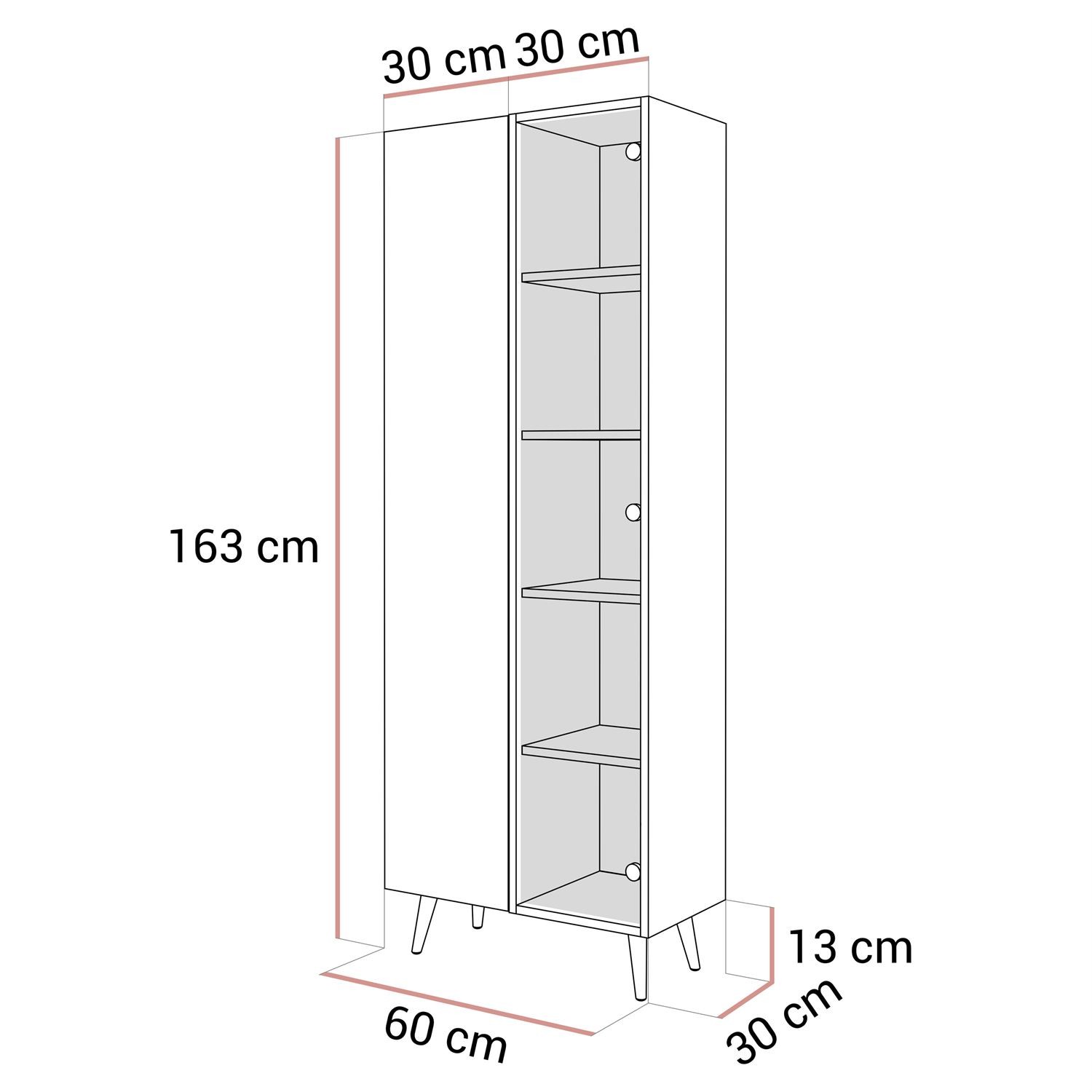 Witryna CARMEN na wysokich nóżkach LED