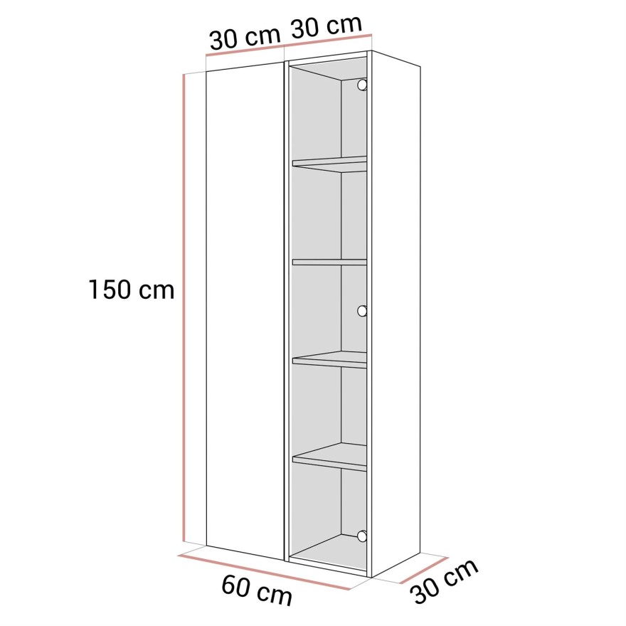 Podwieszana witryna CARMEN z oświetleniem LED