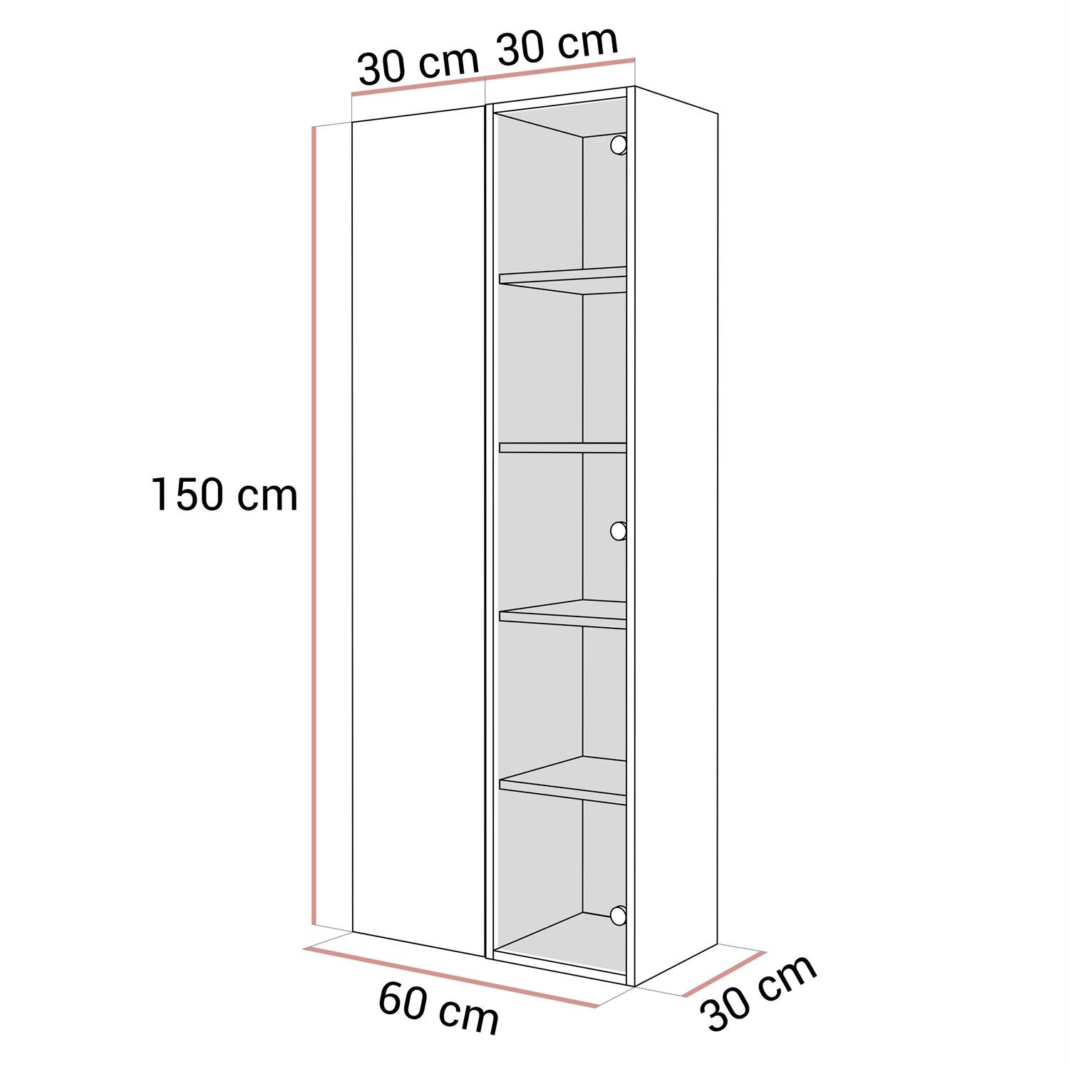 Podwieszana witryna CARMEN z oświetleniem LED