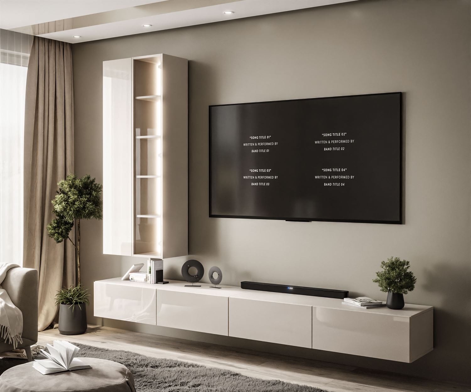 Wisząca meblościanka CARMEN z oświetleniem LED