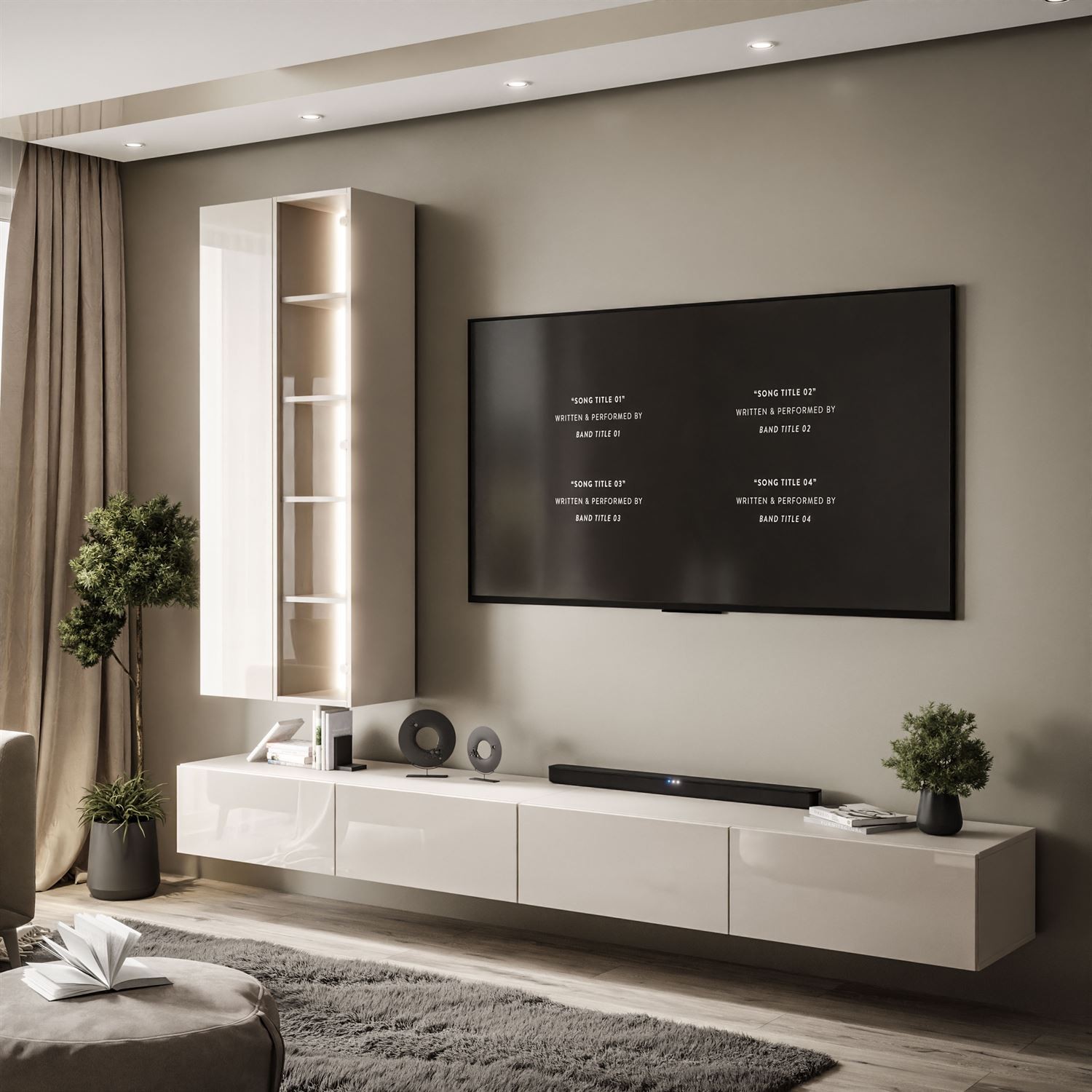 Wisząca meblościanka CARMEN z oświetleniem LED