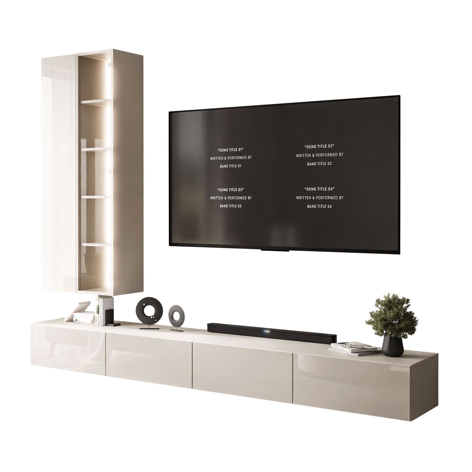 Wisząca meblościanka CARMEN z oświetleniem LED