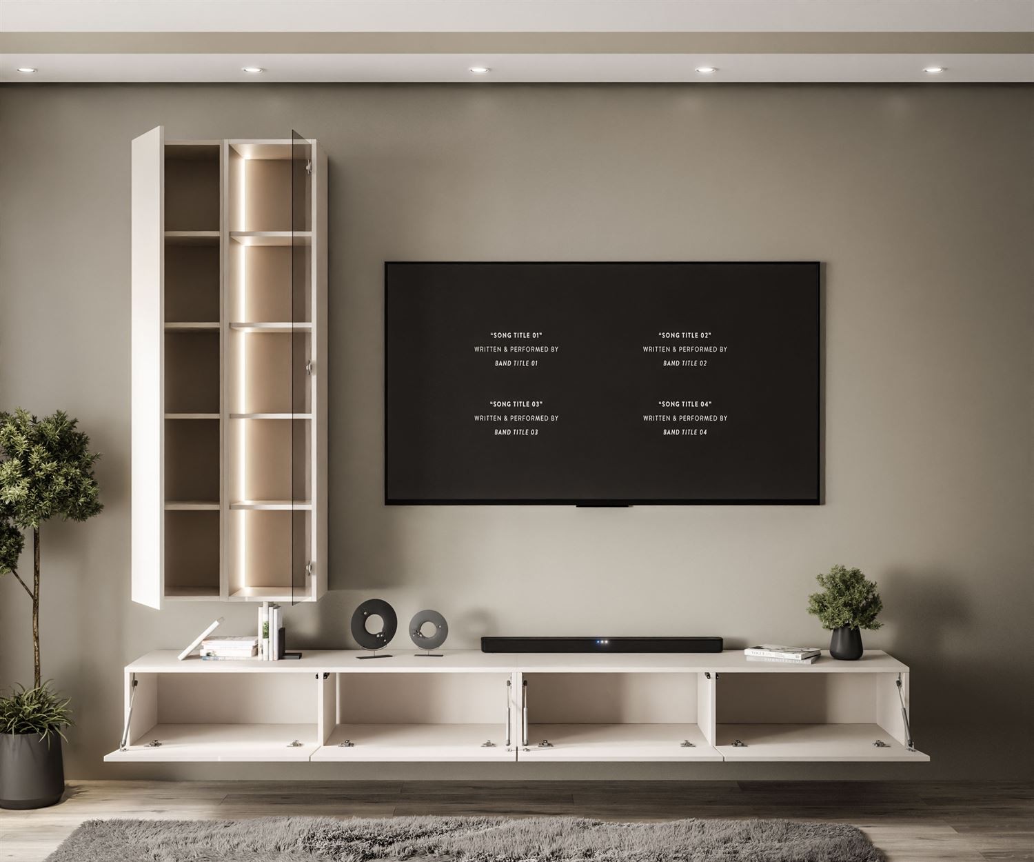 Wisząca meblościanka CARMEN z oświetleniem LED