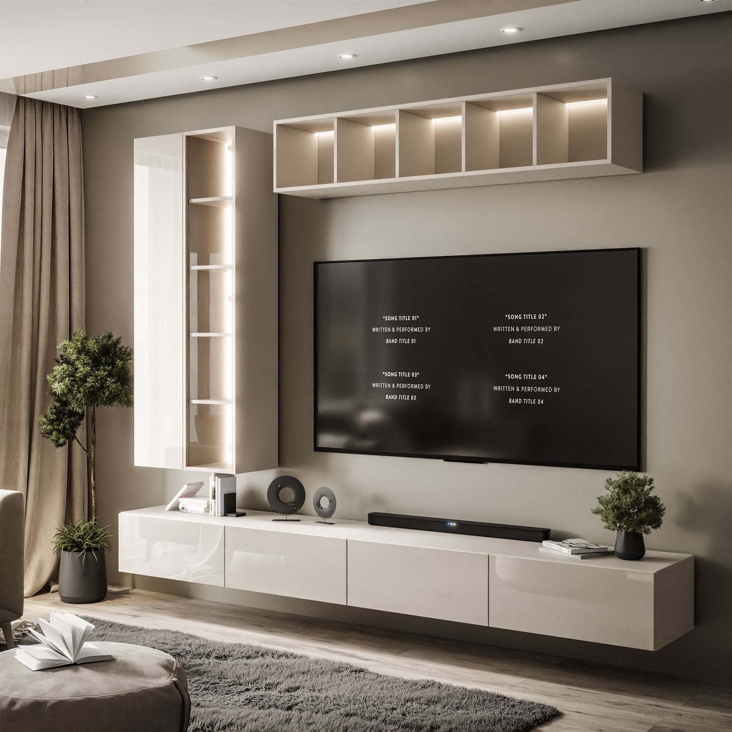 Wisząca meblościanka CARMEN II z oświetleniem LED