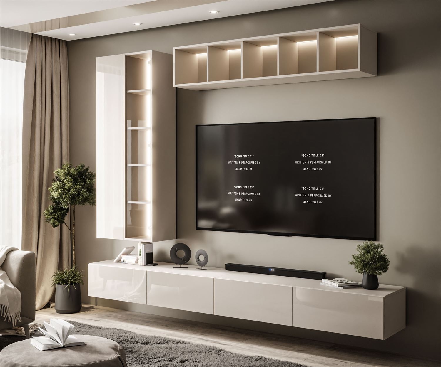 Wisząca meblościanka CARMEN II z oświetleniem LED