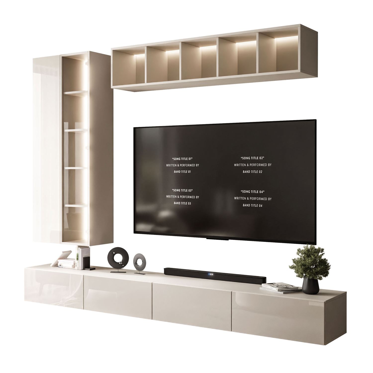 Wisząca meblościanka CARMEN II z oświetleniem LED