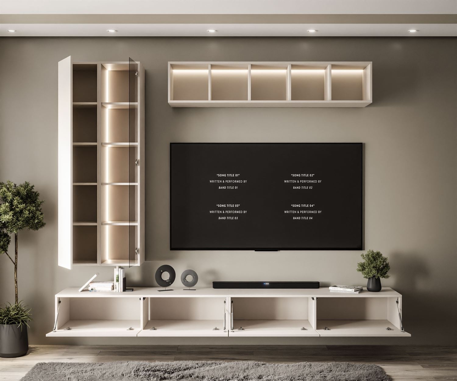 Wisząca meblościanka CARMEN II z oświetleniem LED