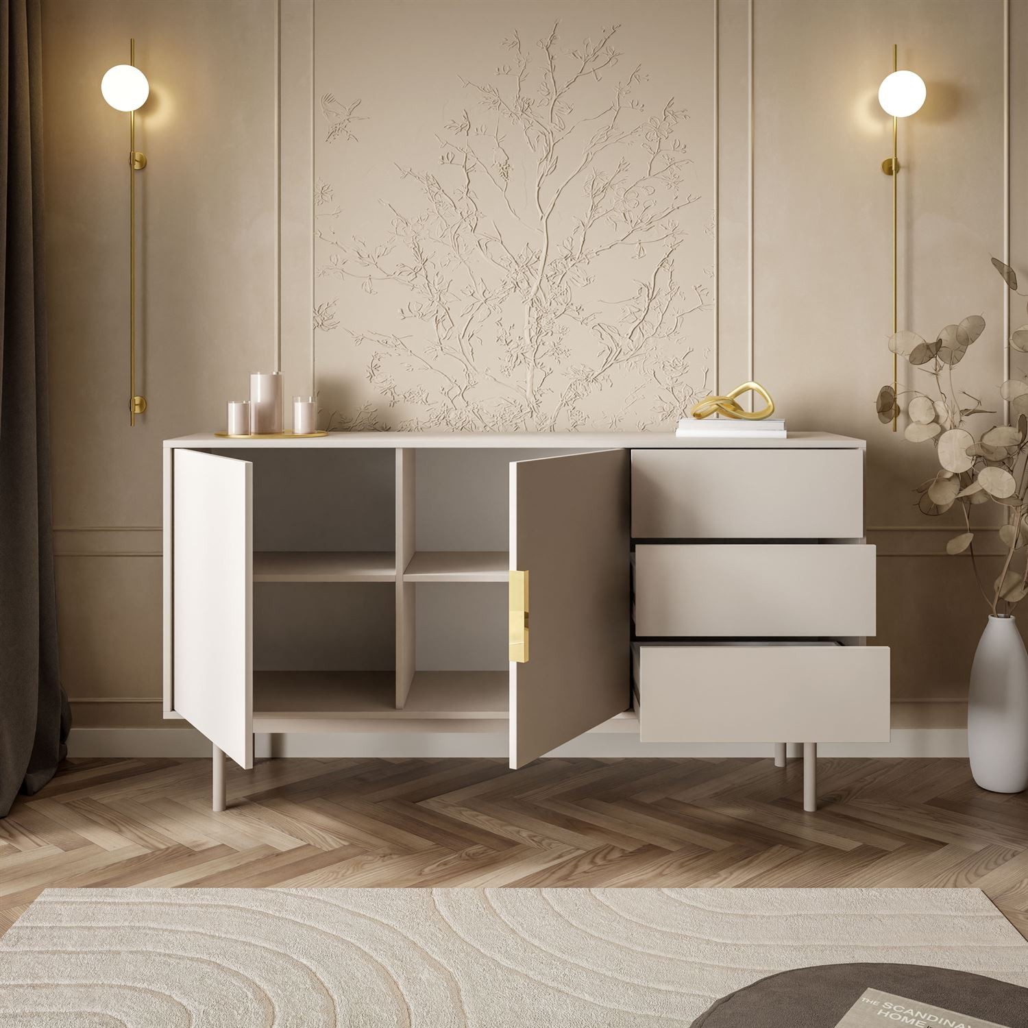 Dwudrzwiowa komoda MIRACLE 2D3S z szufladami