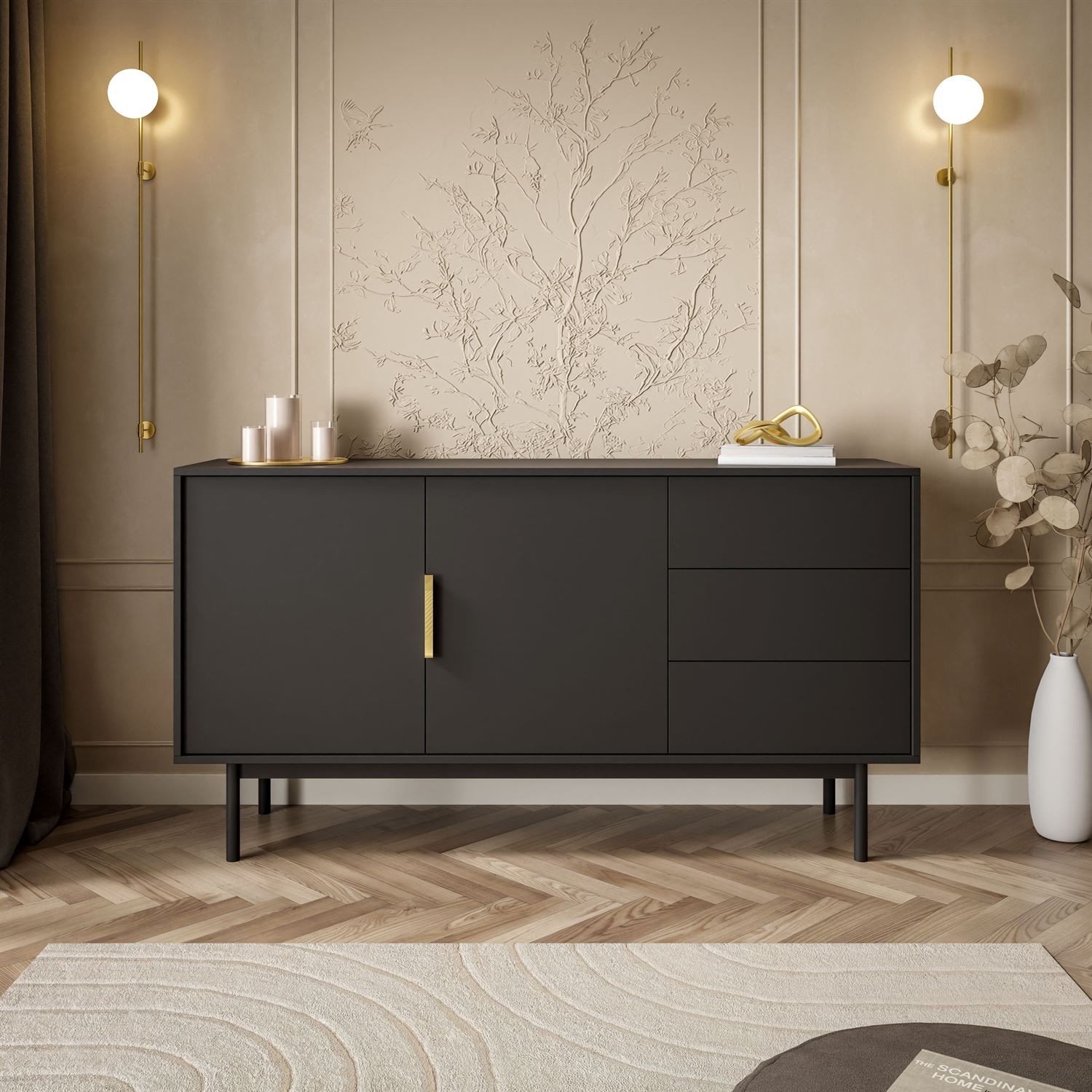 Dwudrzwiowa komoda MIRACLE 2D3S z szufladami