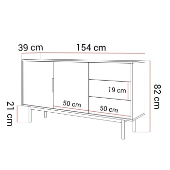 Dwudrzwiowa komoda MIRACLE 2D3S z szufladami