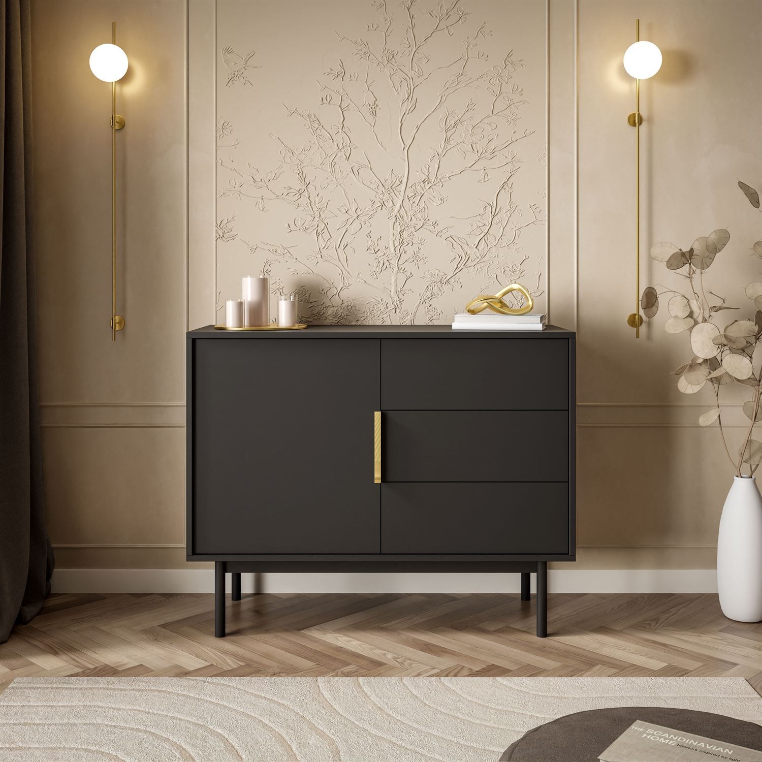 Jednodrzwiowa komoda MIRACLE 1D3S z szufladami