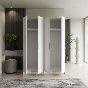 Czterodrzwiowa szafa NORA z uchwytami