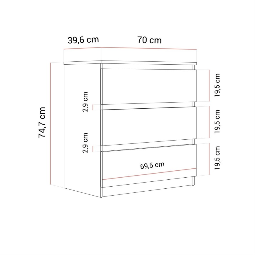 Nowoczesna komoda HANA M3