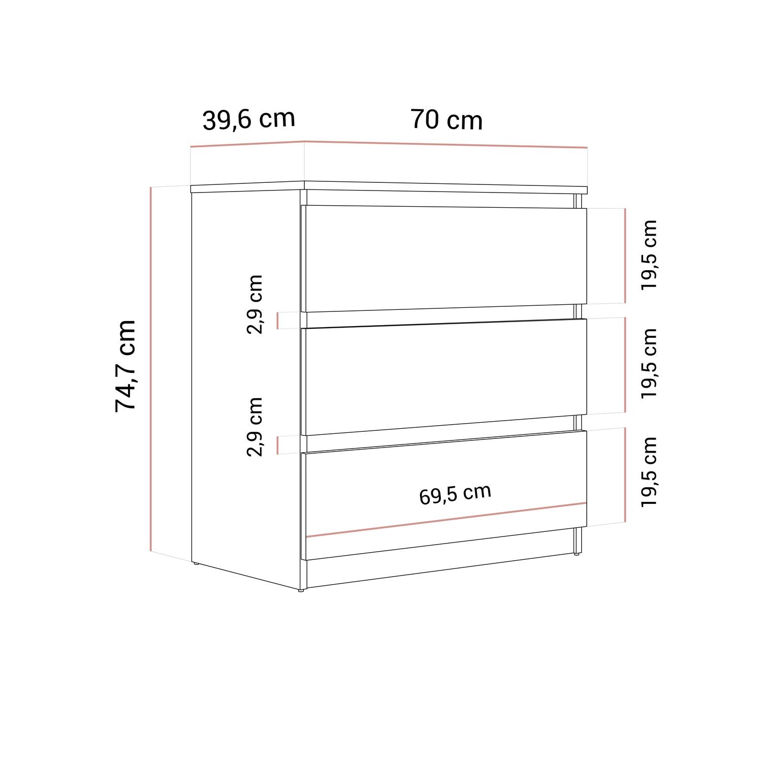 Nowoczesna komoda HANA M3