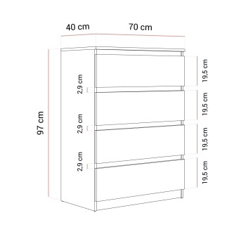 Nowoczesna komoda HANA M4 70