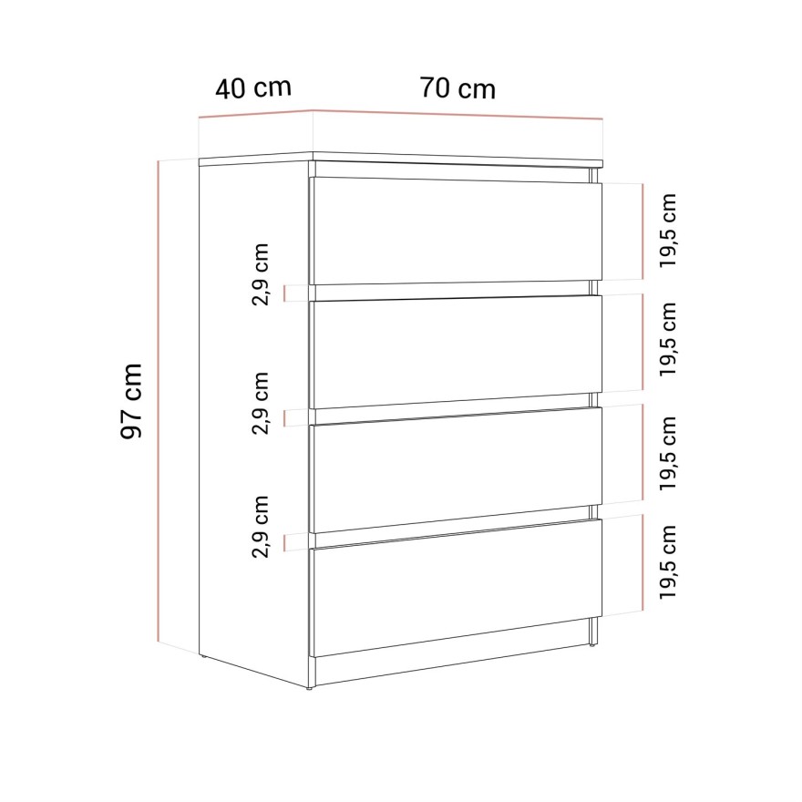 Nowoczesna komoda HANA M4 70