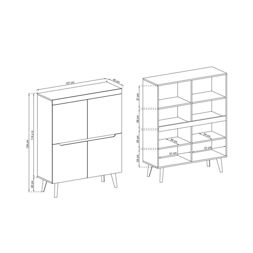 Komoda ARTICA NK107 4 drzwiowa Komoda ARTICA NK107 4 drzwiowa