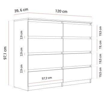 Nowoczesna komoda HANA M8 z szufladami