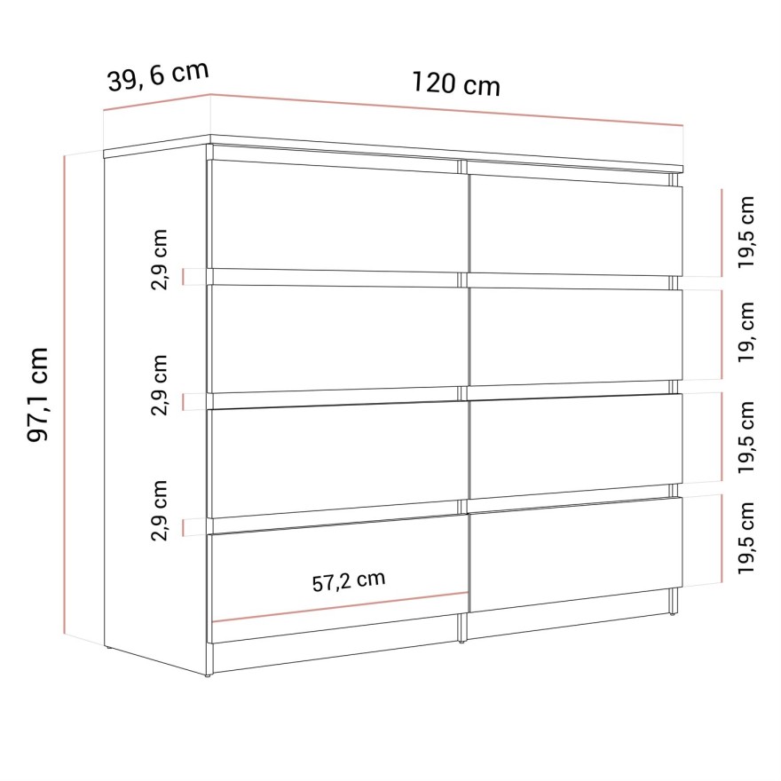 Nowoczesna komoda HANA M8 z szufladami
