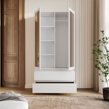 Dwudrzwiowa szafa HANA SS-90 z lustrem